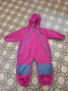 Bright Pink Hooded Waterproof One-Piece Mud Suit